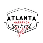 Atlanta Marathon logo with stylized red and black phoenix inside a shield outline.