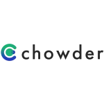 Chowder logo with gradient green and blue circular icon next to lowercase black text
