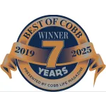 Award badge highlighting Best of Cobb winner for seven years, from 2019 to 2025.
