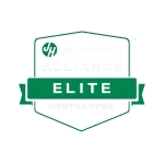 Green and white James Hardie Alliance Elite Contractor badge logo with shield and ribbon design