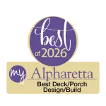 Best of 2026 award badge for Alpharetta's best deck and porch design and build services.