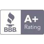BBB A+ Rating logo, symbolizing high business trust and customer satisfaction.