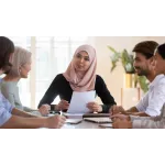 a group of people looking at each other