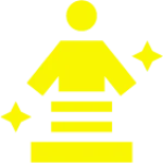 a yellow sun and a black background