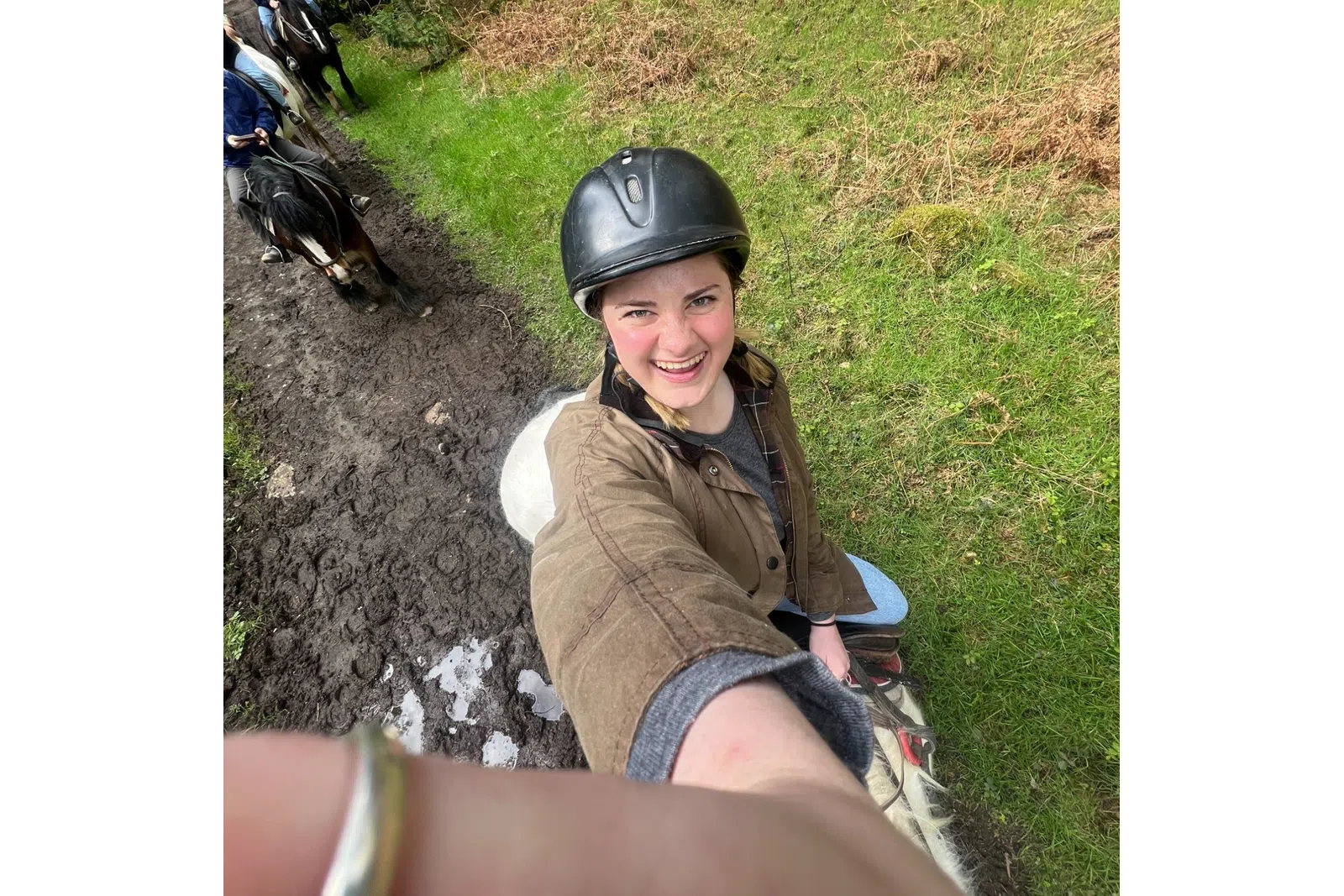 a person wearing a helmet