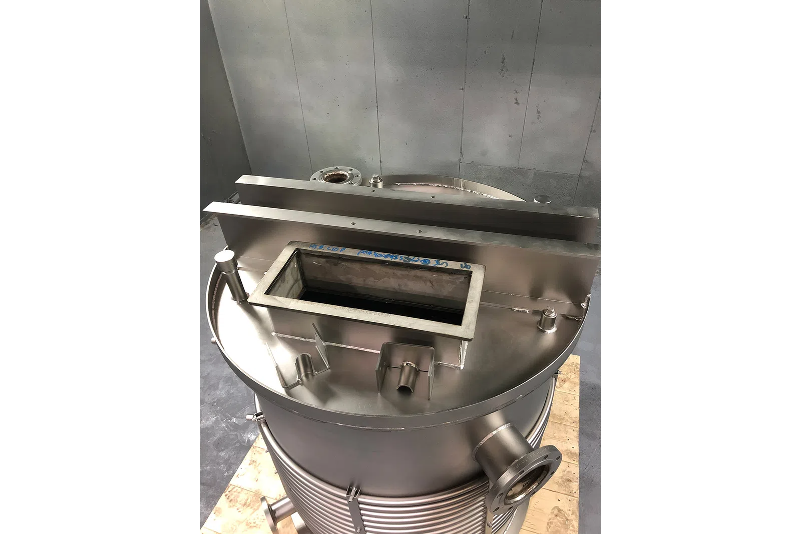 a large metal sink