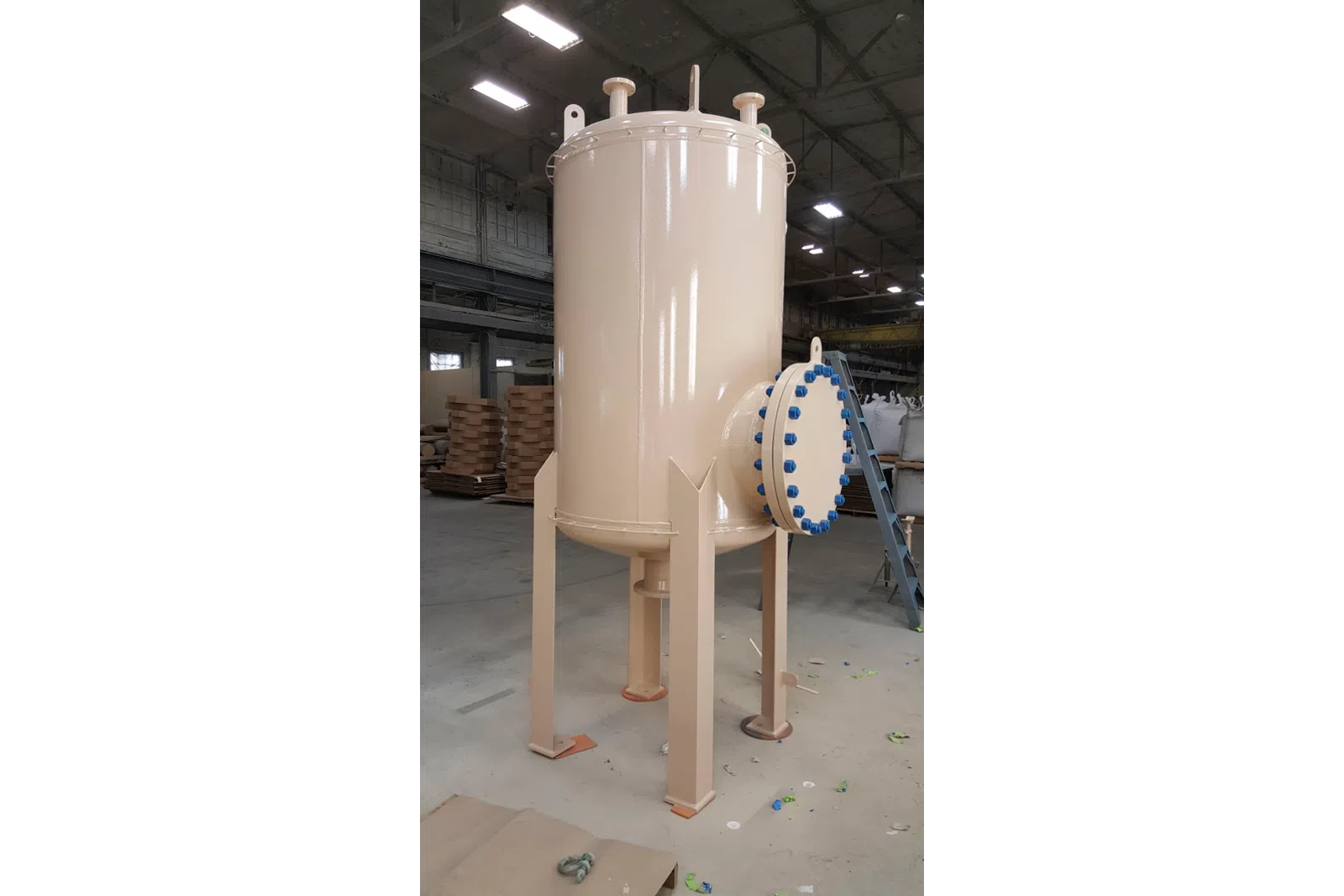 a large white cylinder in a room