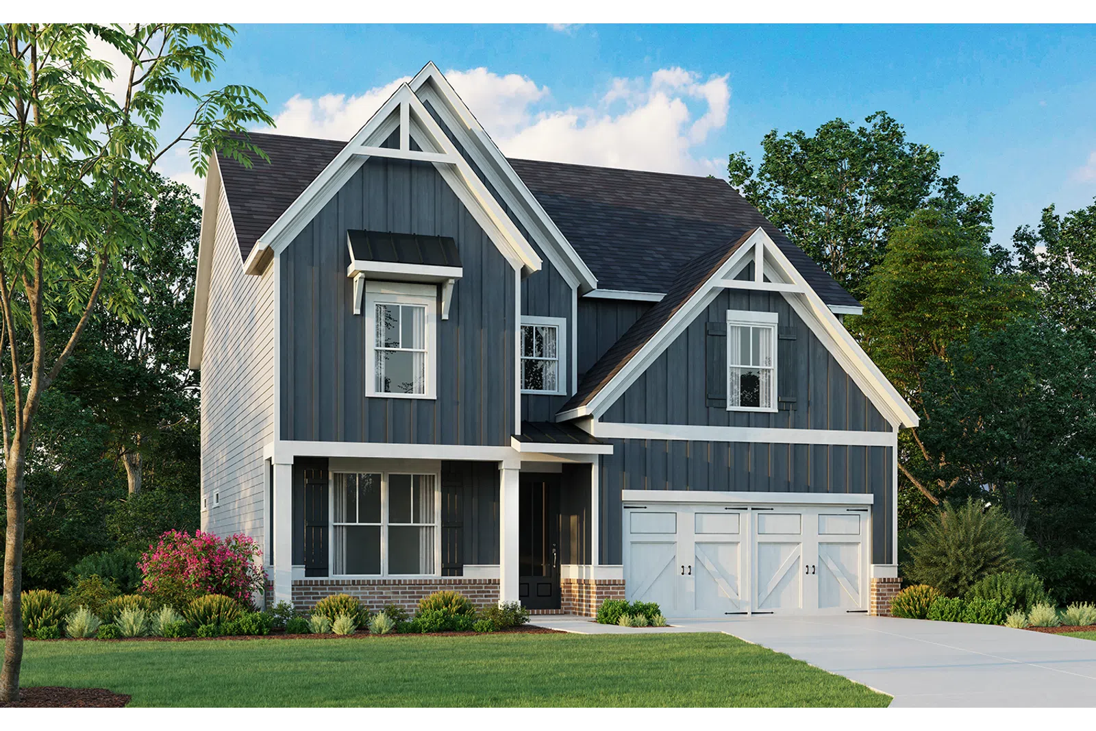 a house with a large front yard