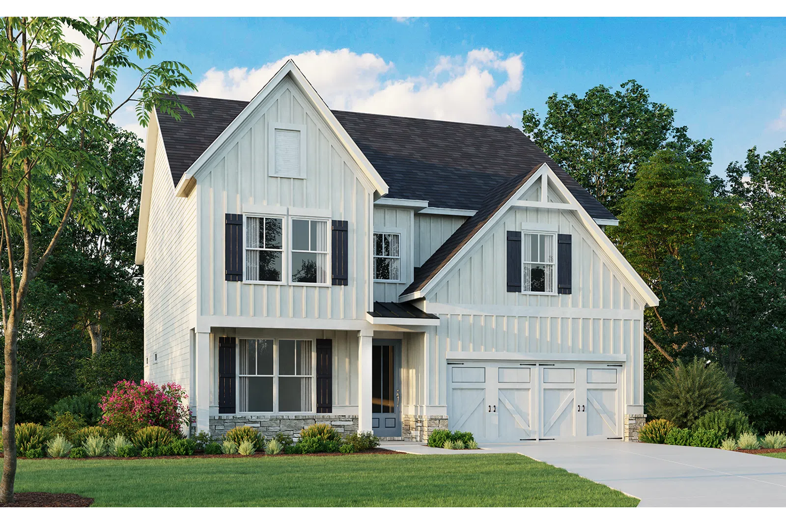 a white house with a black roof with Ronald Reagan Boyhood Home in the background