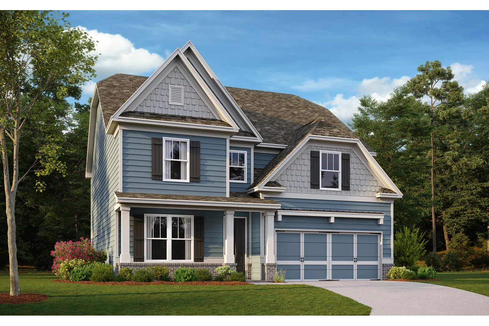 a house with a large front yard