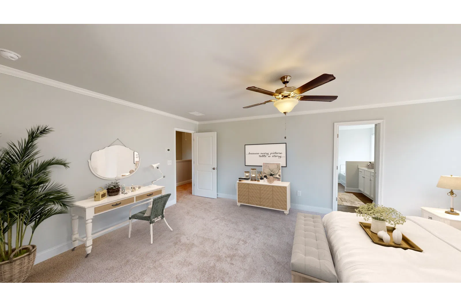 a living room filled with furniture and a flat screen tv