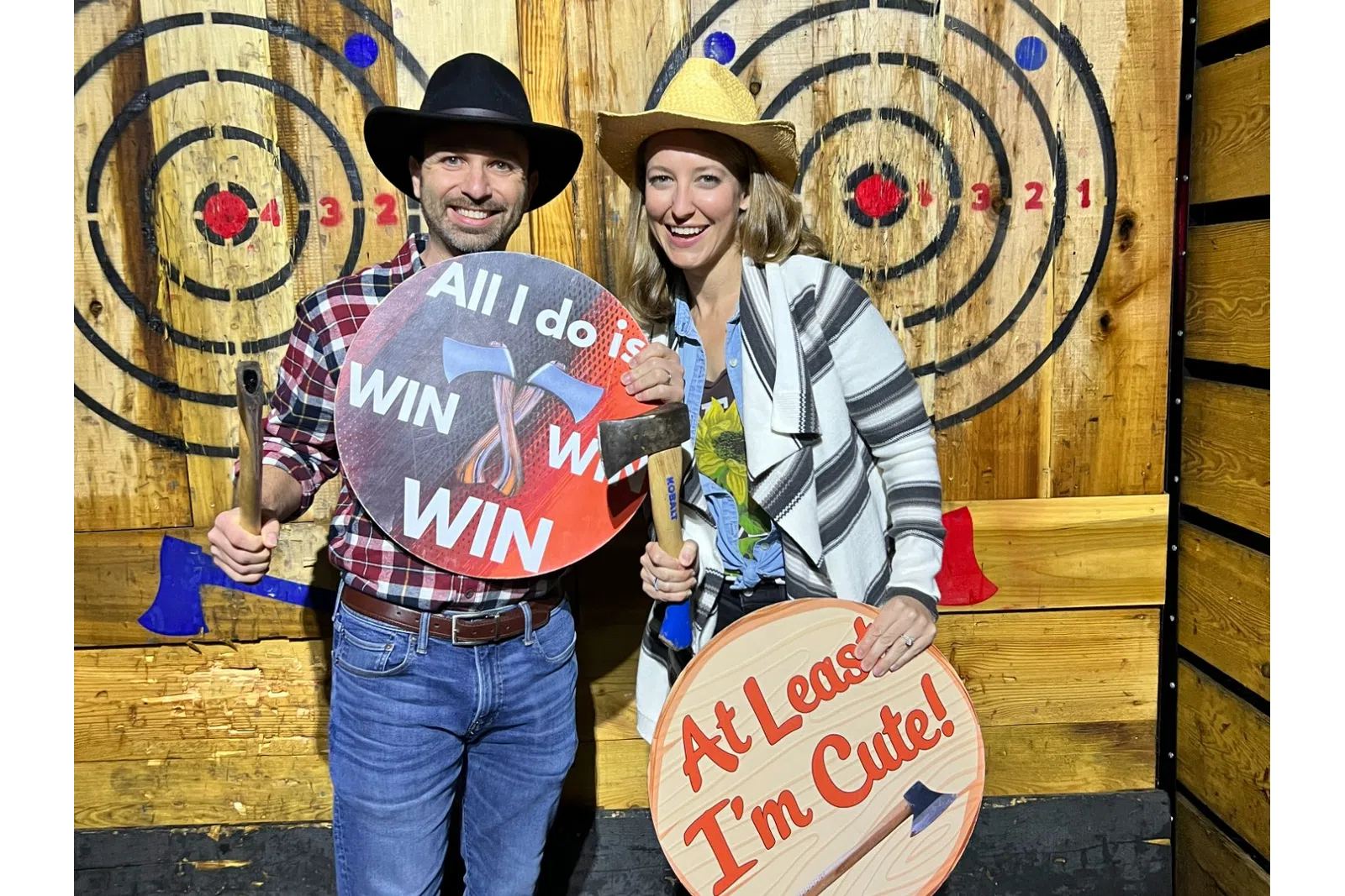 a man and woman posing for a picture