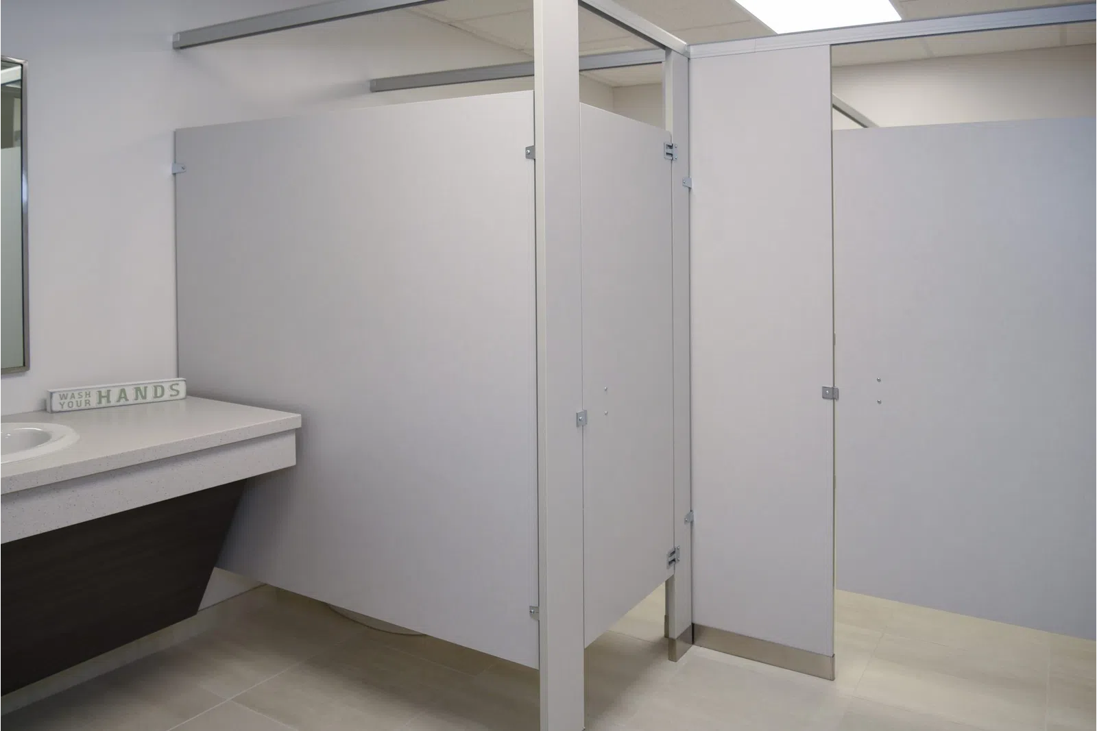 a room with white cabinets
