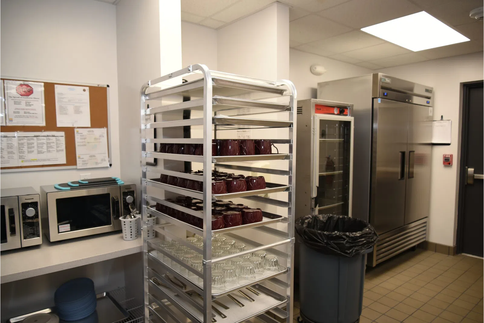a refrigerator is filled with food