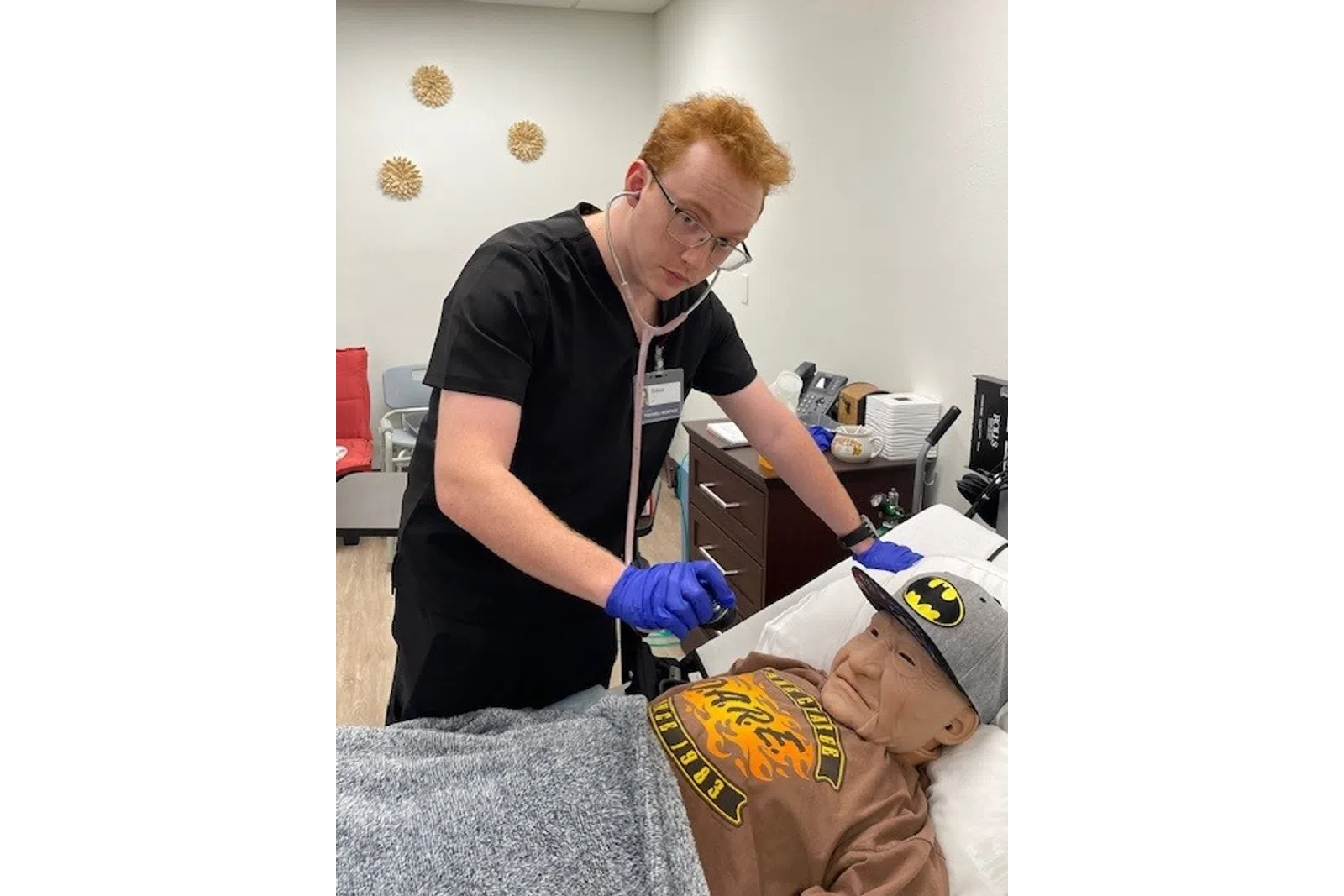 a man in a hospital gown