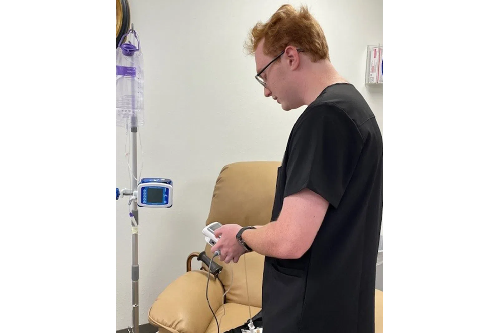 a man using a device