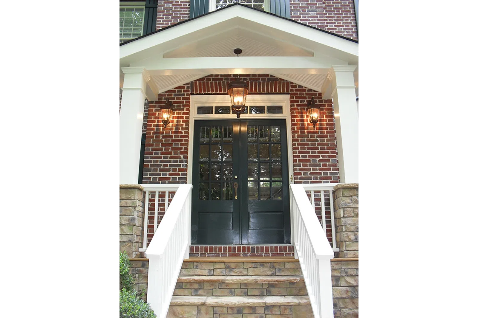 a door on a brick building
