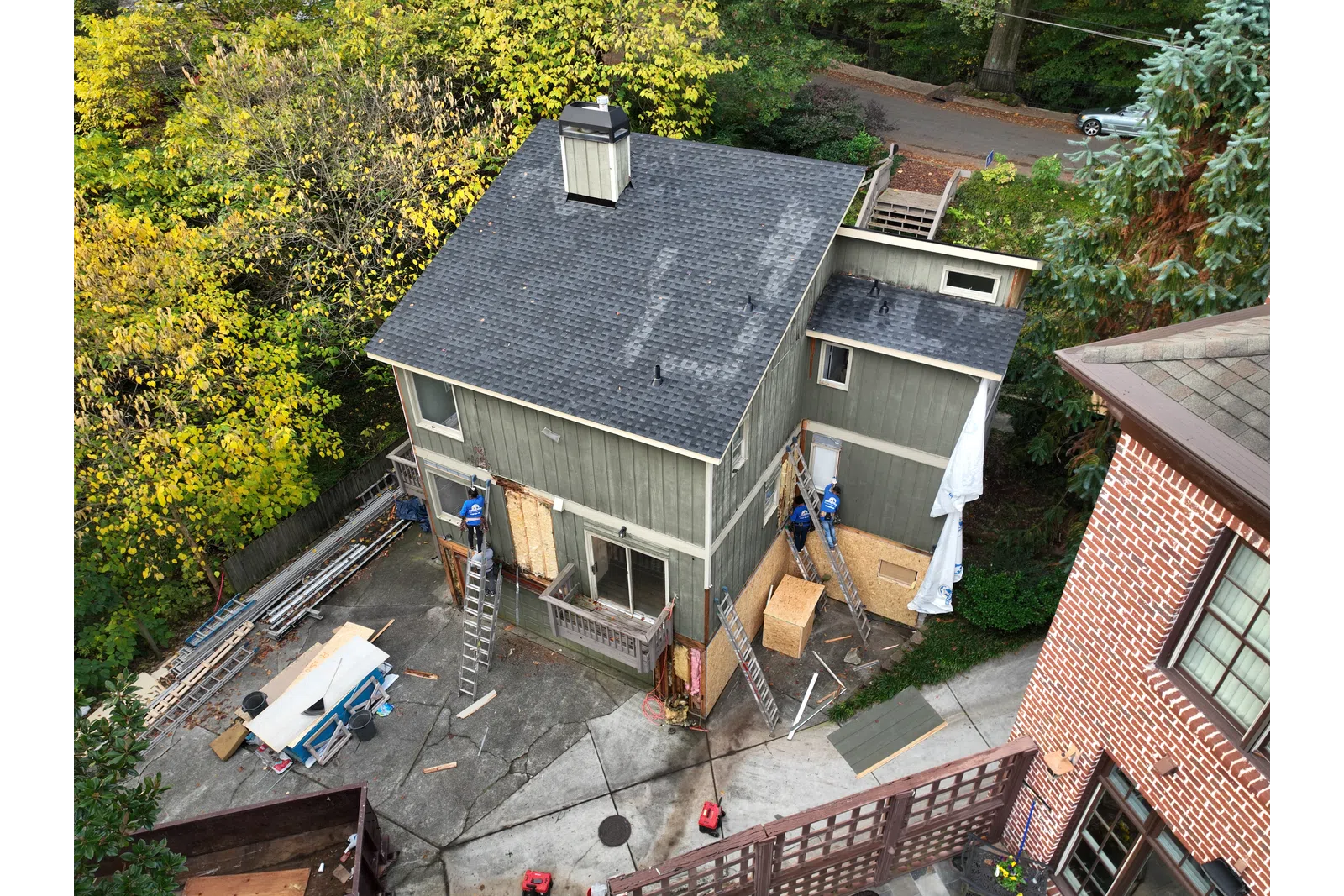 a house with a car parked in the driveway