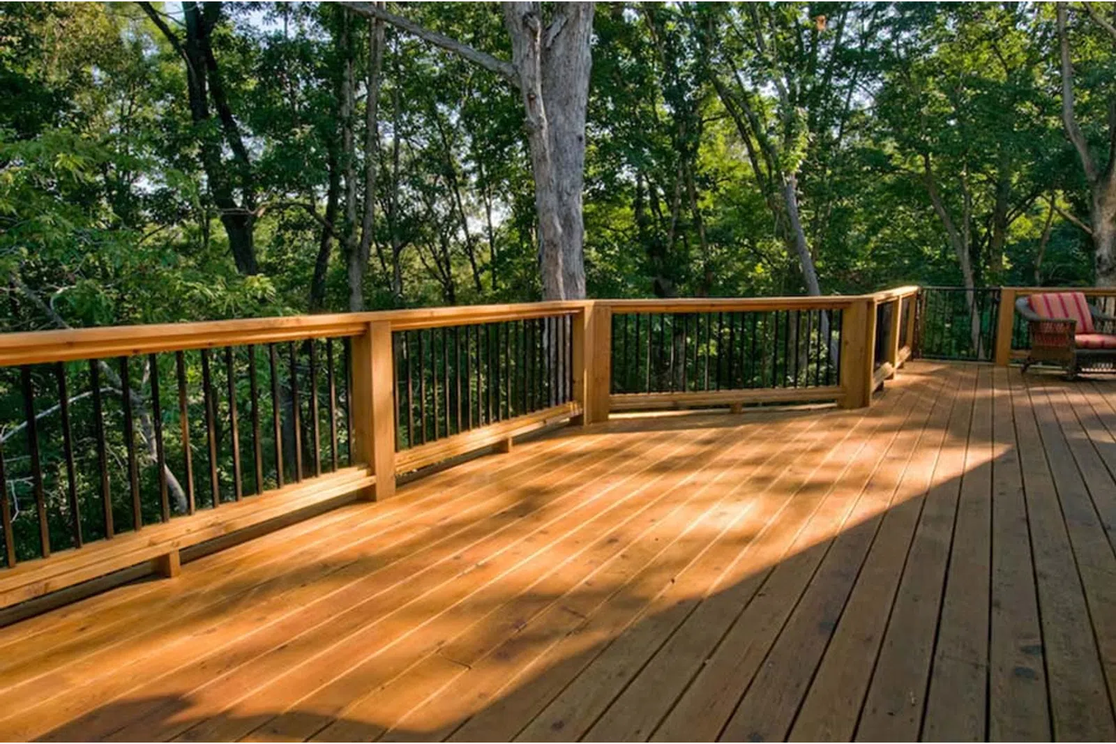 a wooden bridge over a river