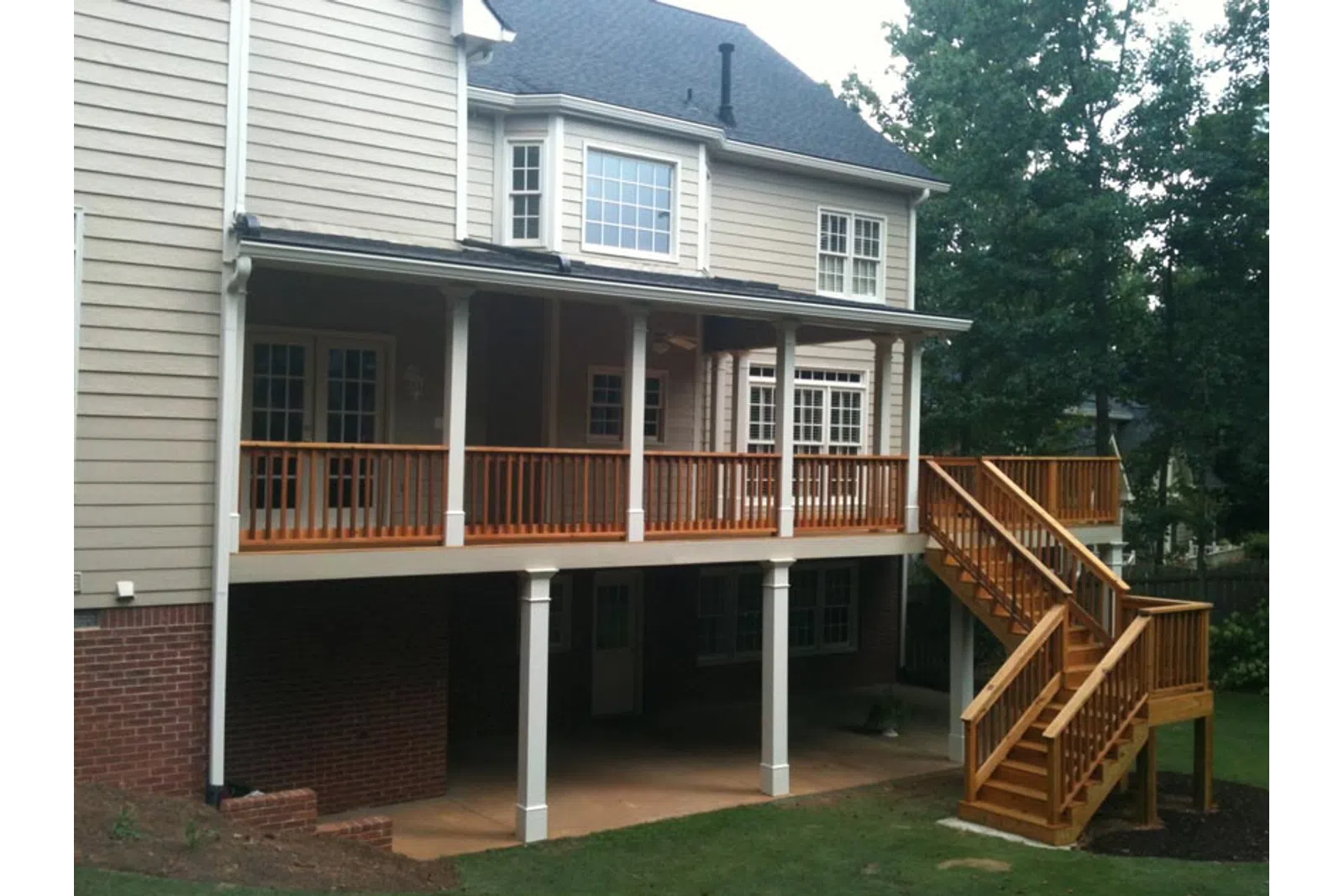 a house with a deck