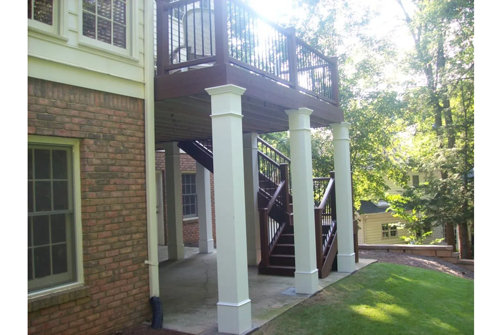 a brick house with a porch
