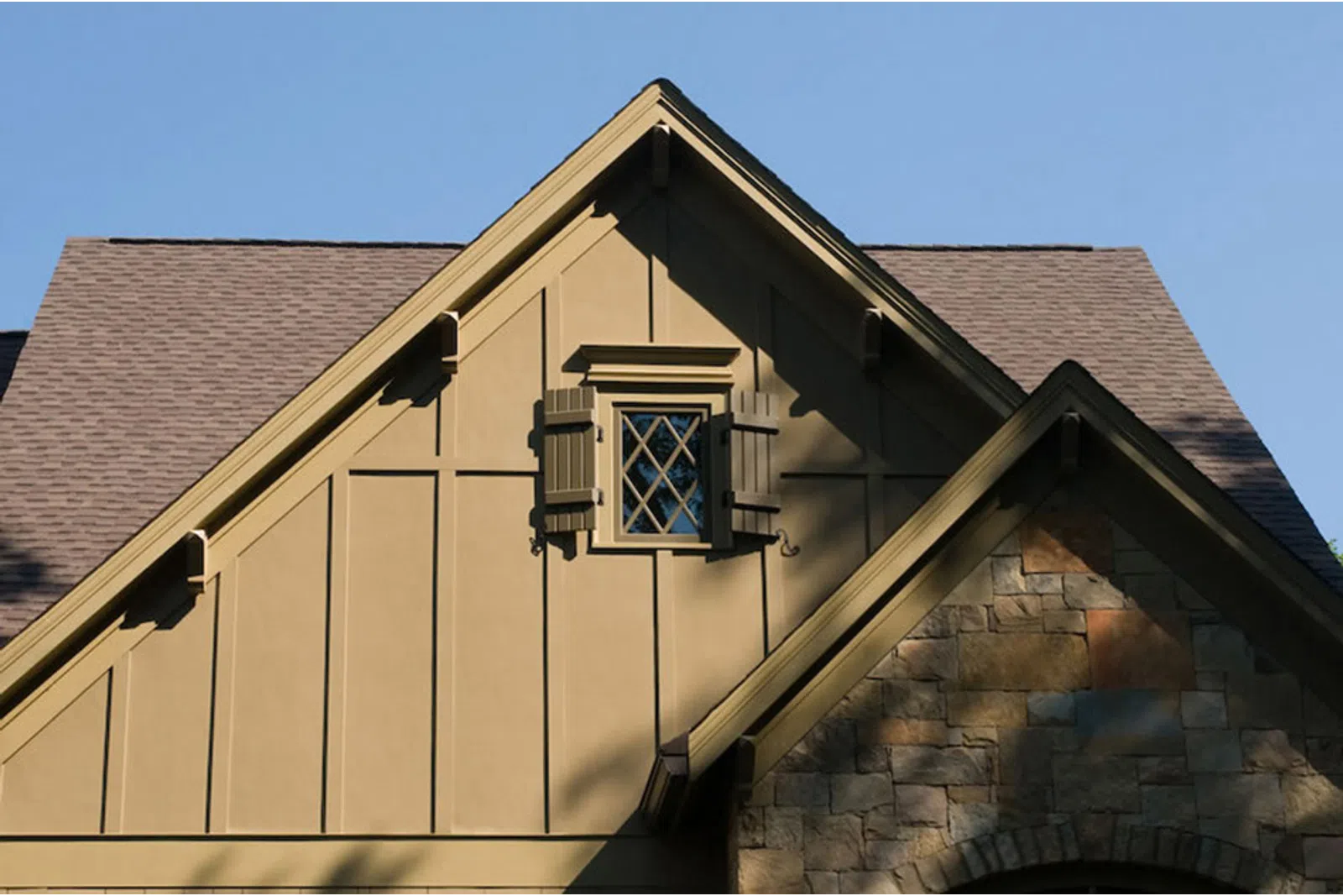 a house with a brick wall