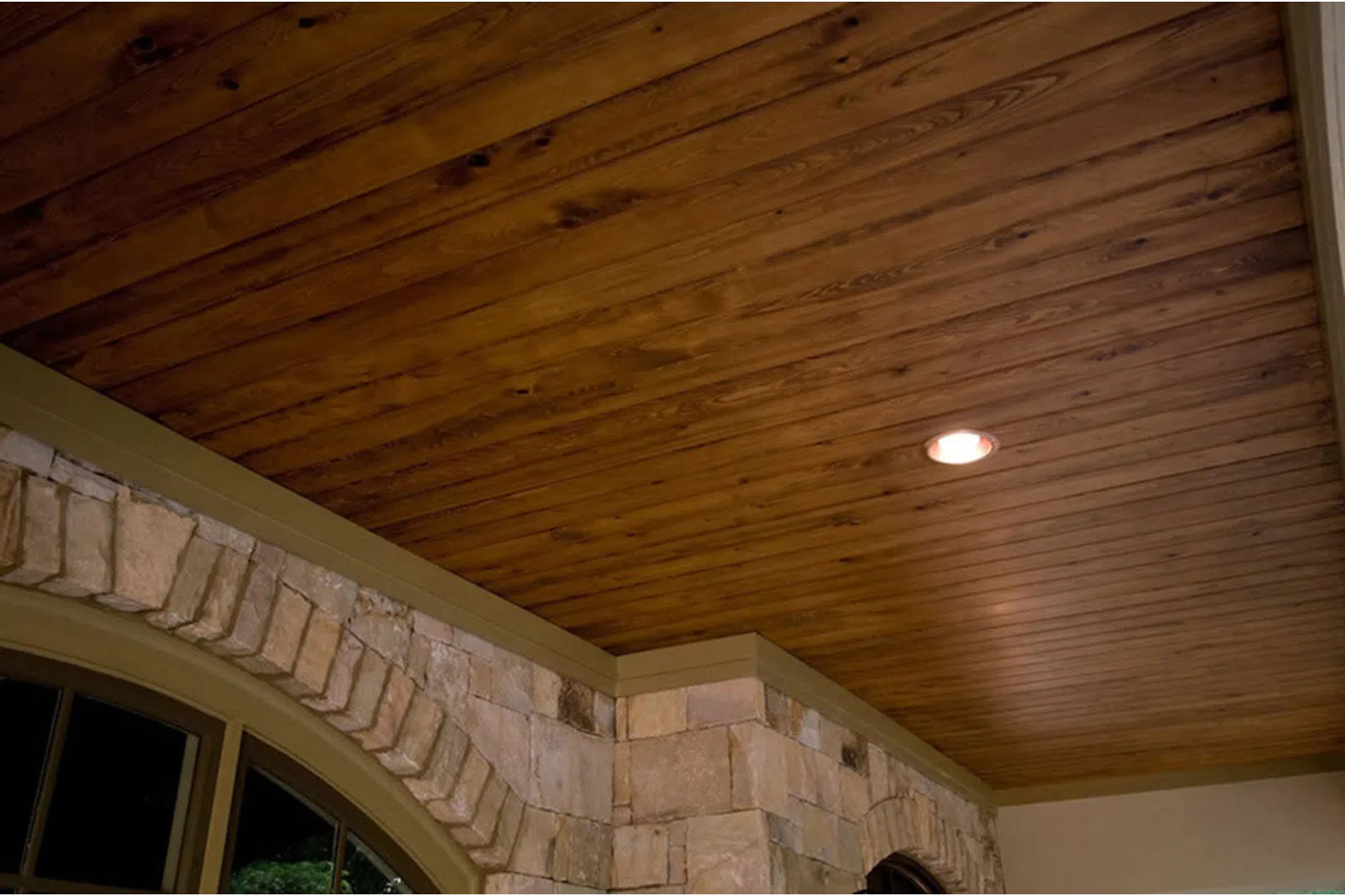 a ceiling with a light