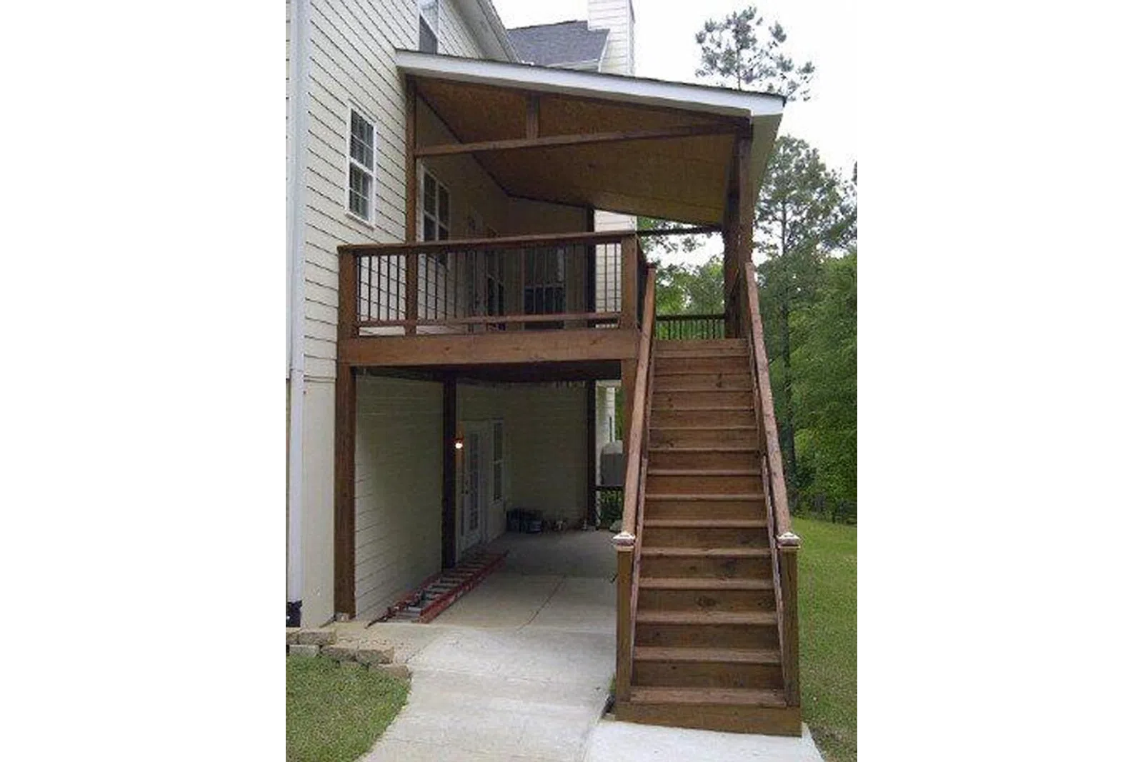 a house with a wood staircase