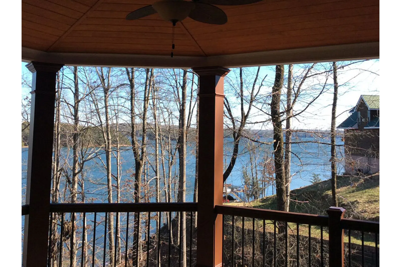 a view of a mountain range from a balcony