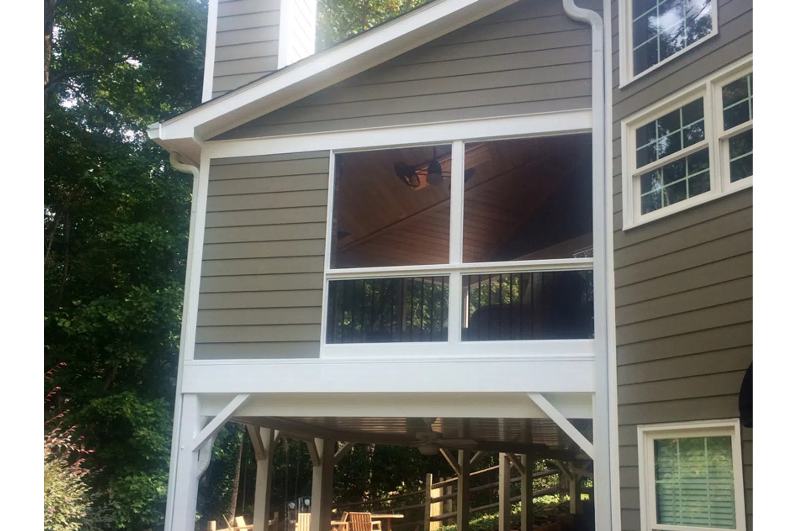 a house with a deck