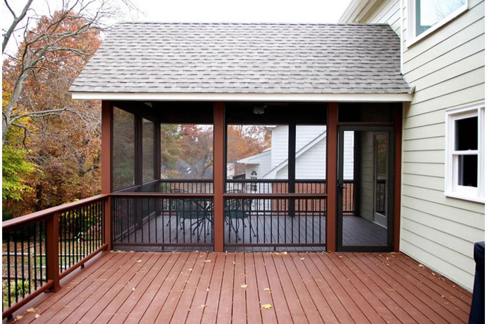 a house with a deck