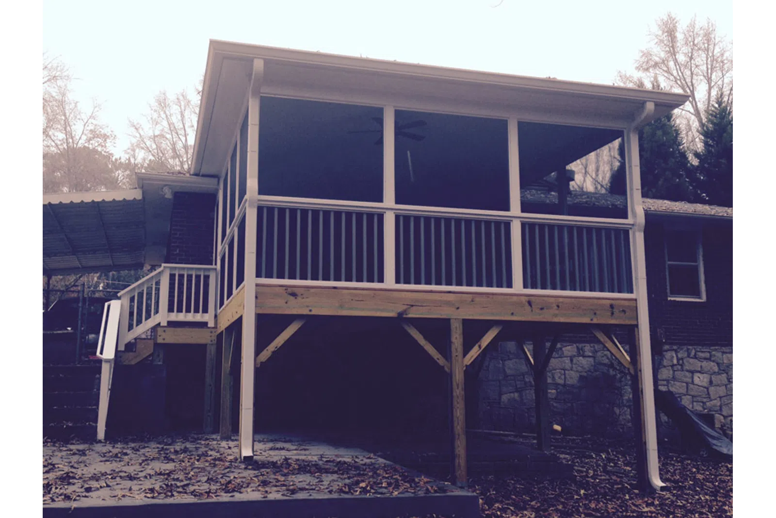 a house with a deck