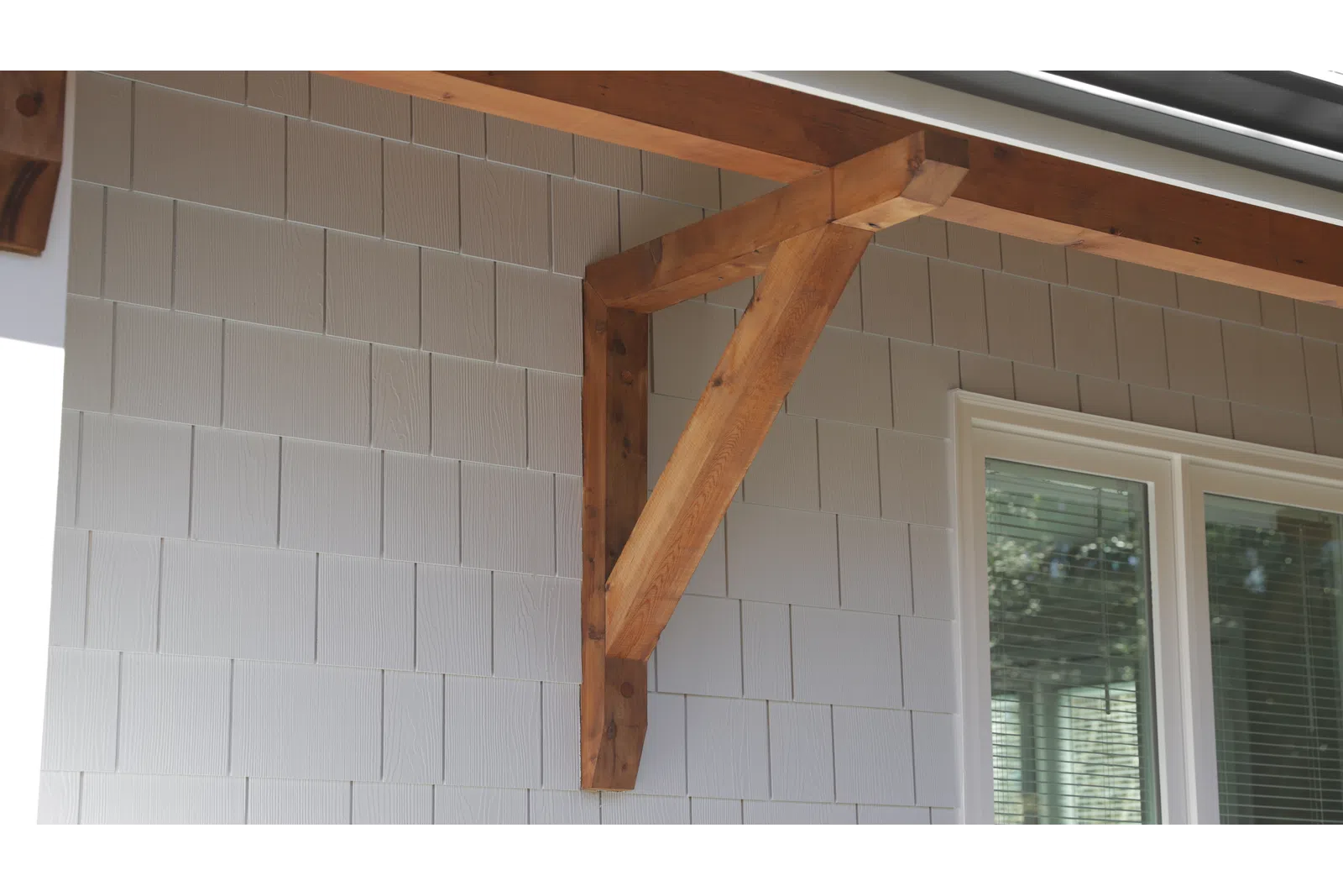 a wooden ladder on a wall