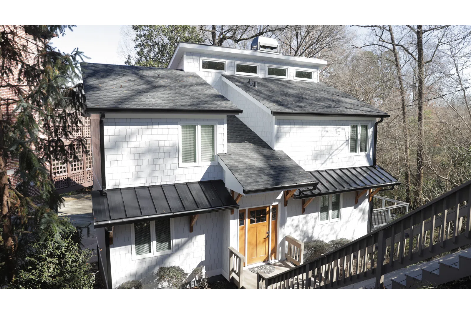 a house with a deck