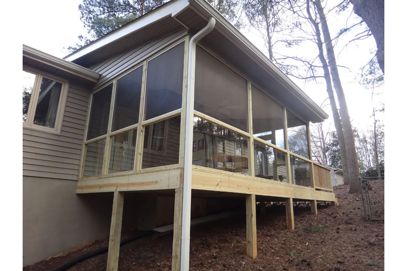 a house with a deck