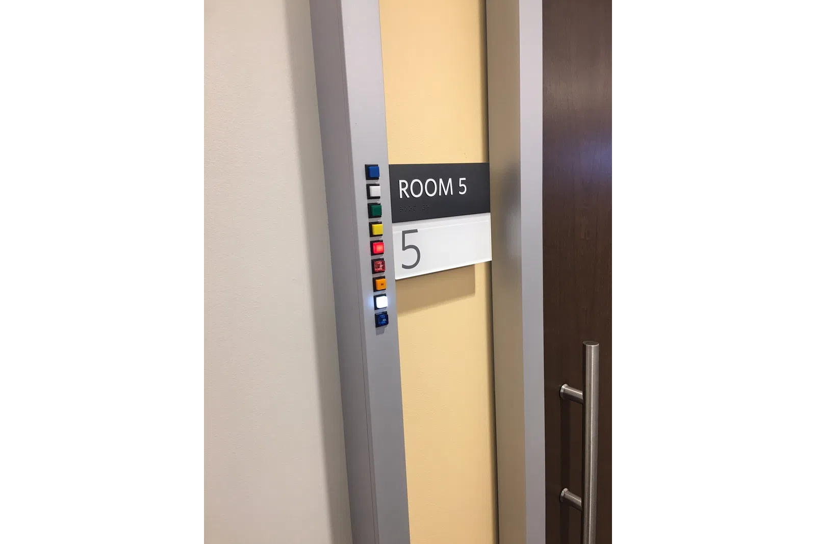 a door with a sign on it