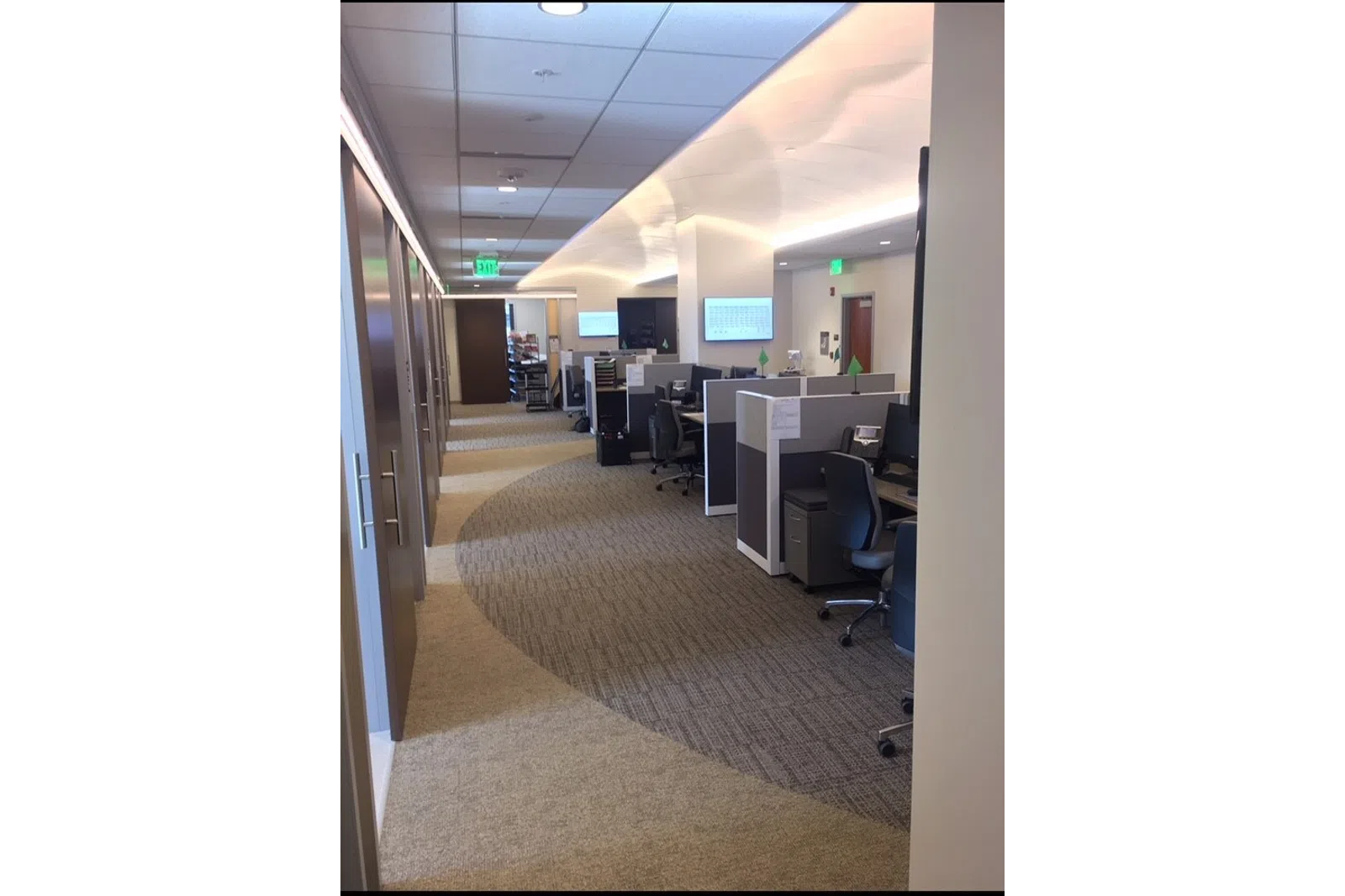 an office with several computers