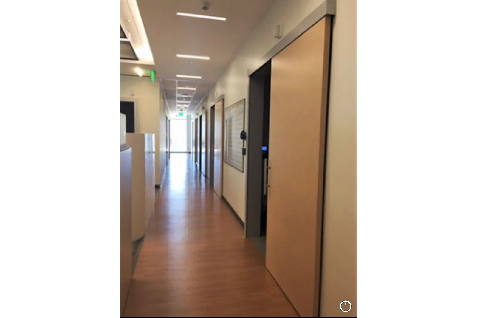 a long hallway with doors