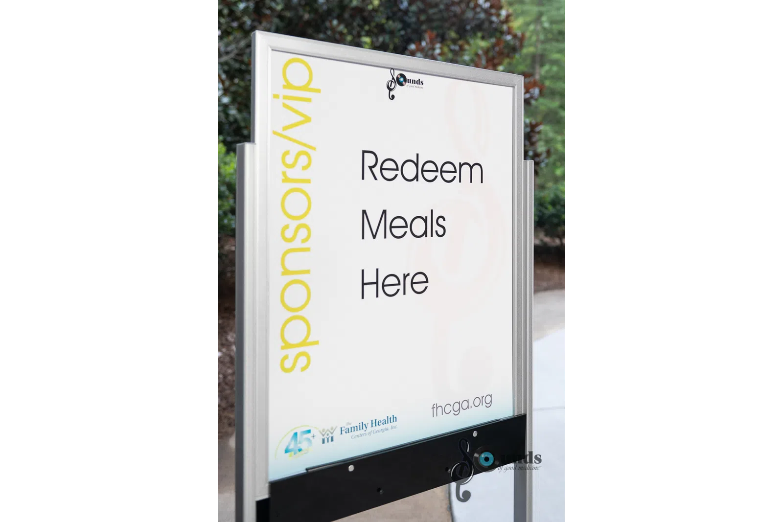 a close up of a sign