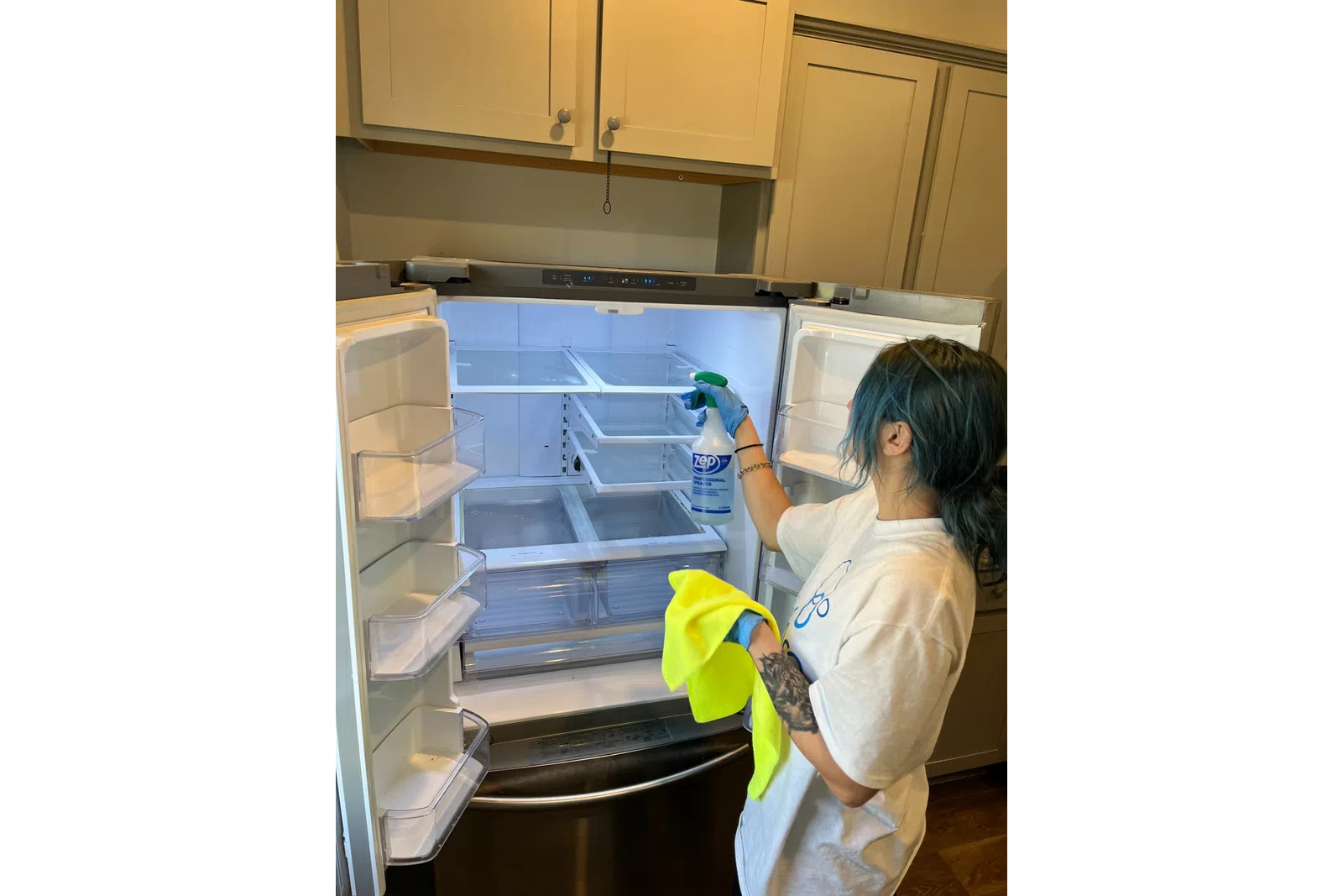 MaidPro Summerville cleaning pro detailing a fridge