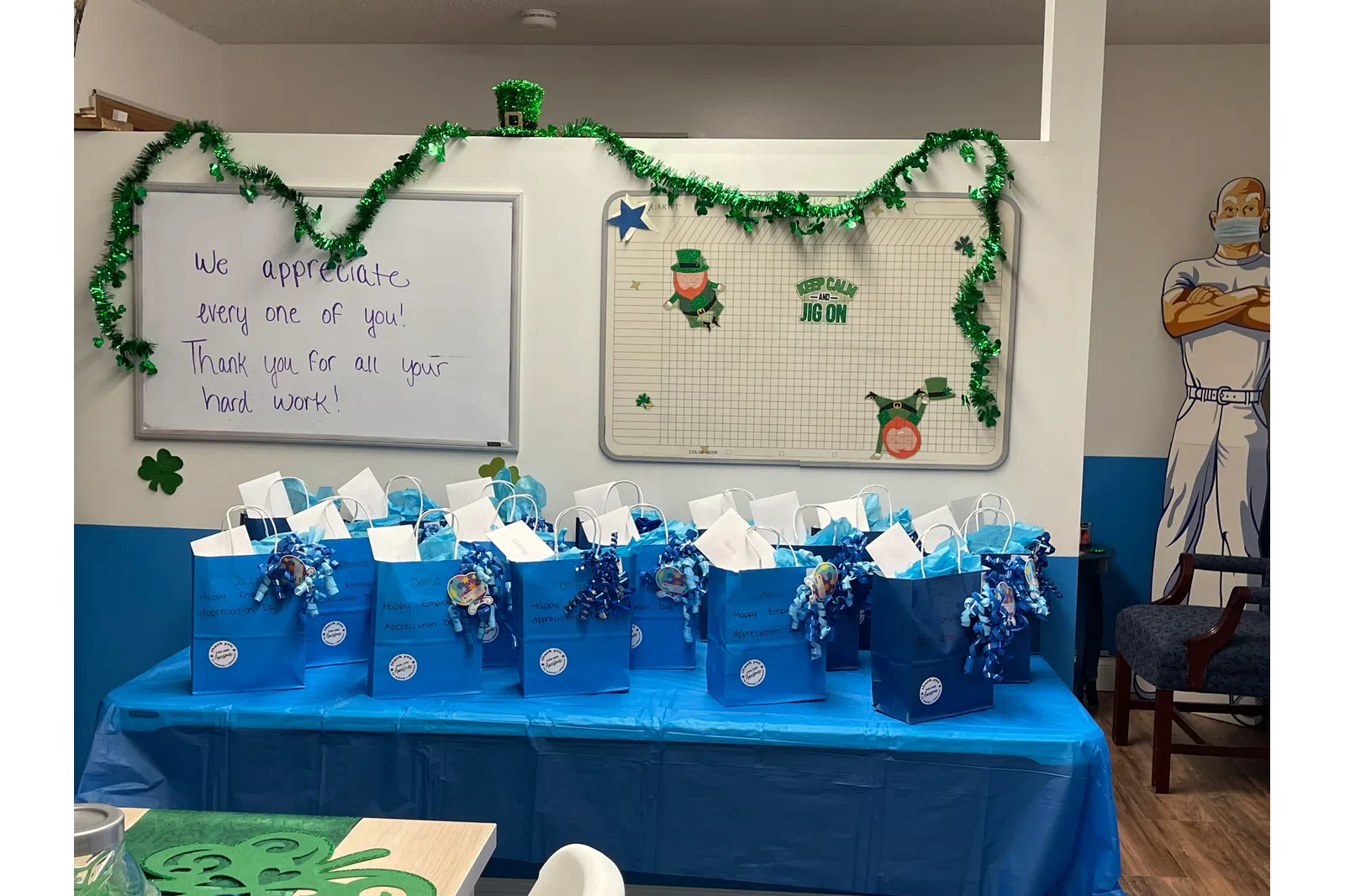 gift bags for the house cleaners at MaidPro in Massachusetts