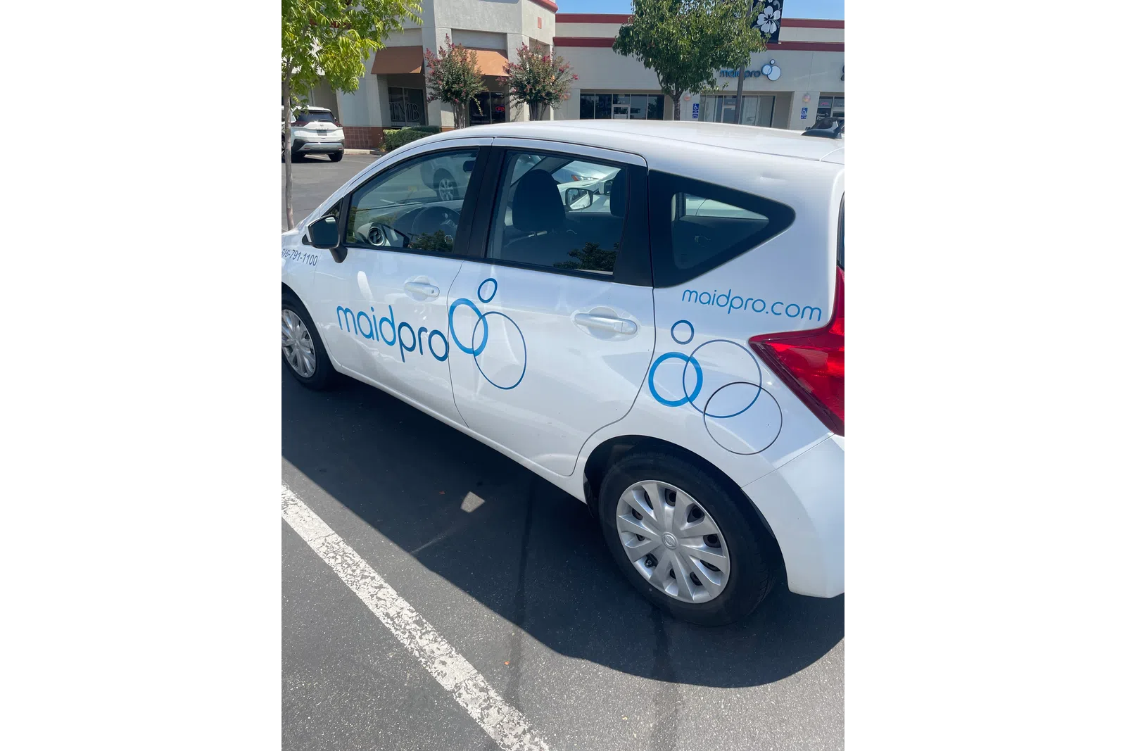 a car parked in a parking lot