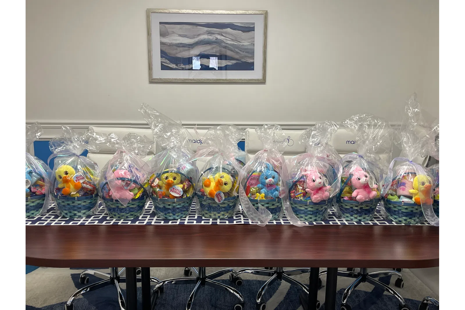 Easter baskets for customers filled by MaidPro Derry