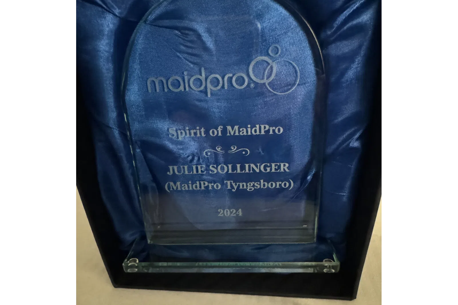Spirit of MaidPro award winner, Julie Sollinger, owner of MaidPro Tyngsborough