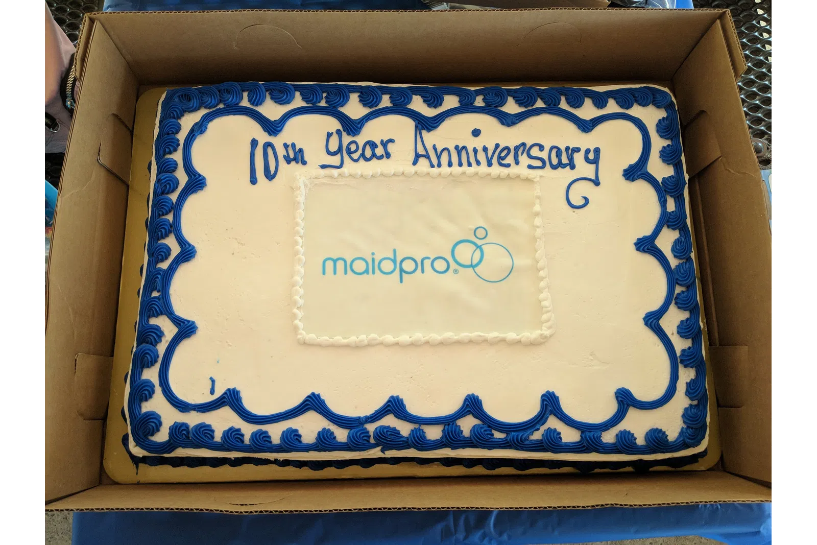 MaidPro Katy tenth year anniversary cake in Texas 