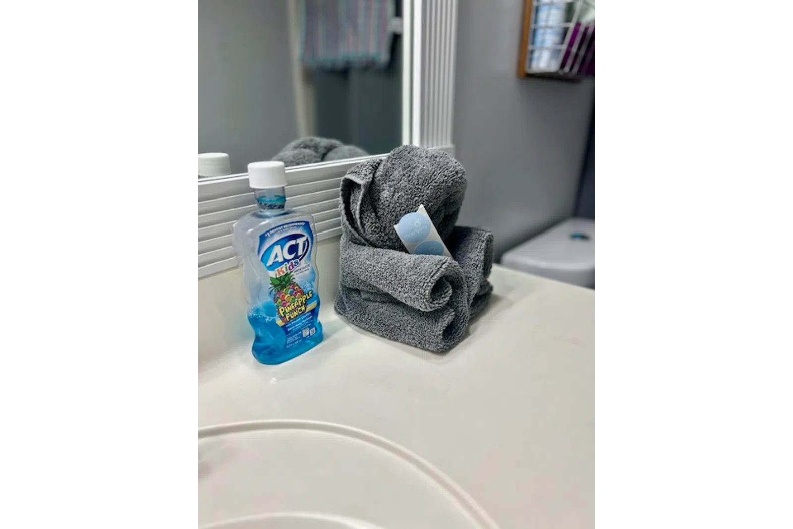 a towel on a counter