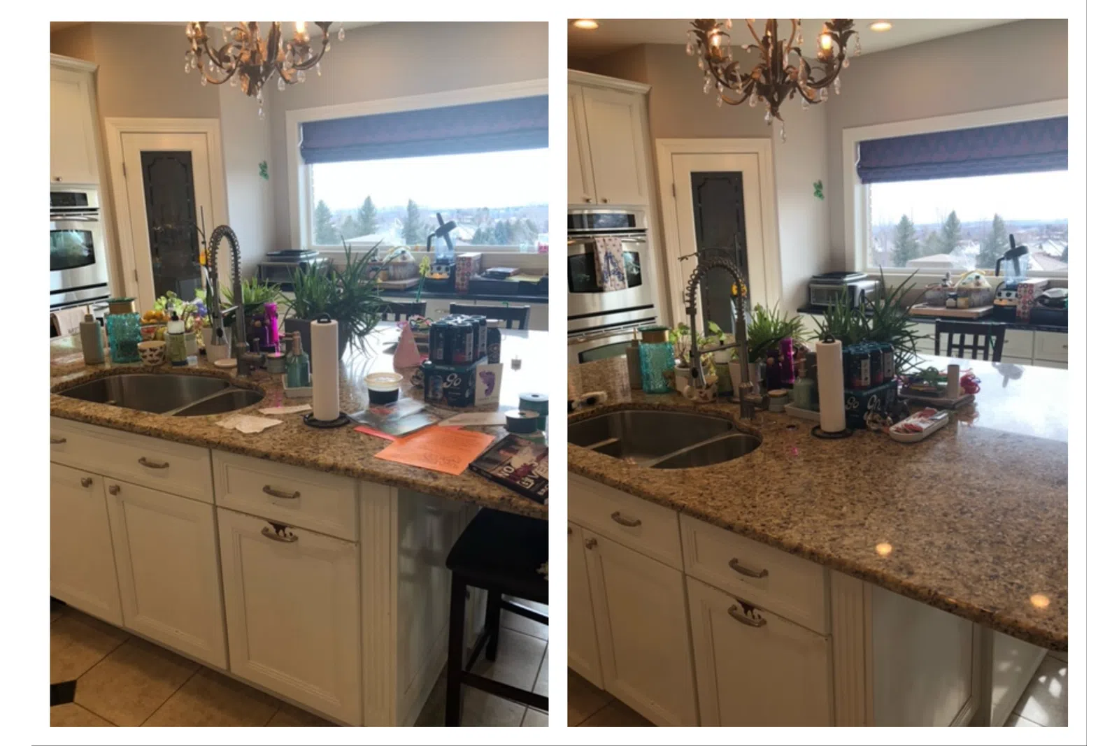 A kitchen counter cleaned by the maid services at MaidPro Arvada