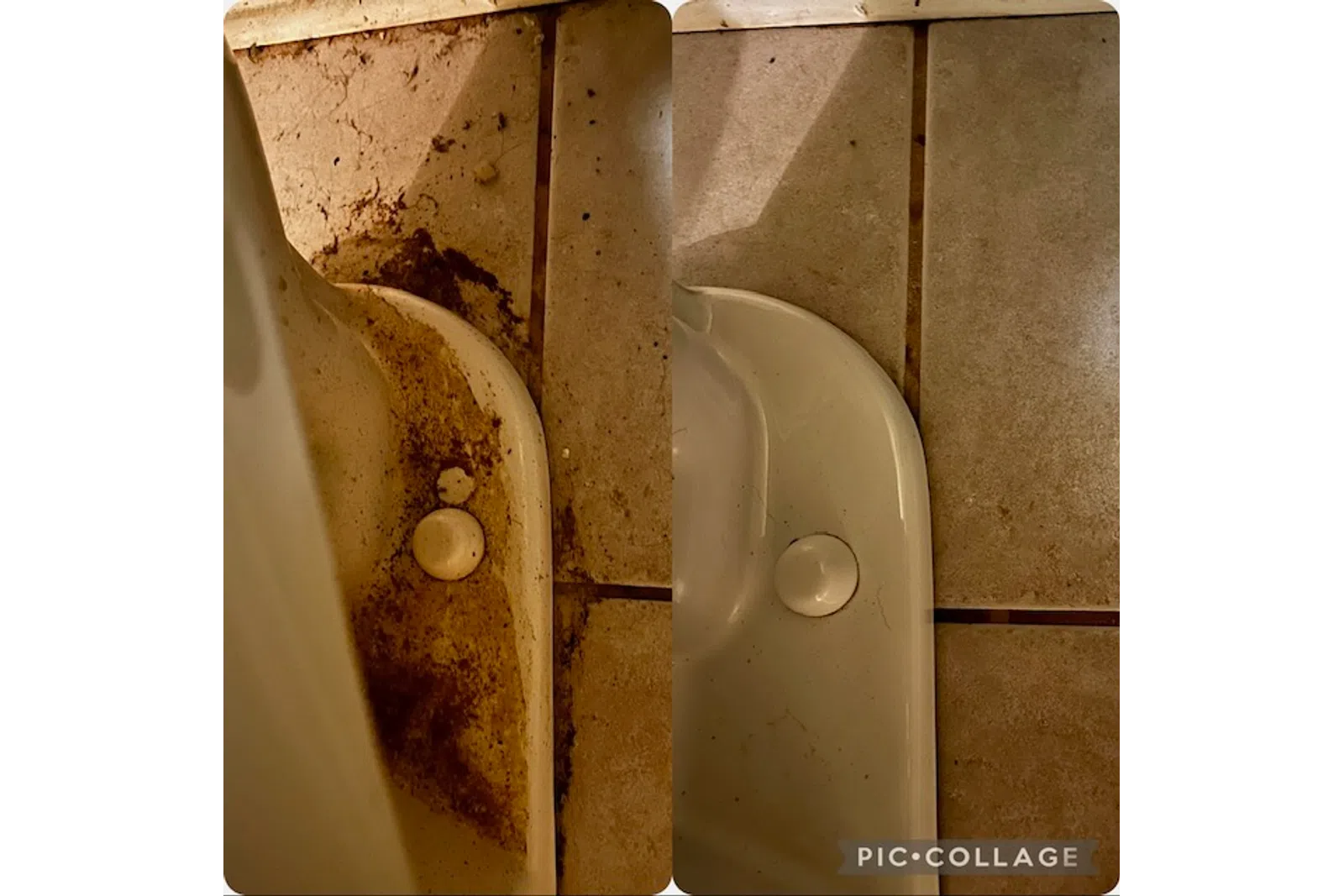 a urinal with a hole in it