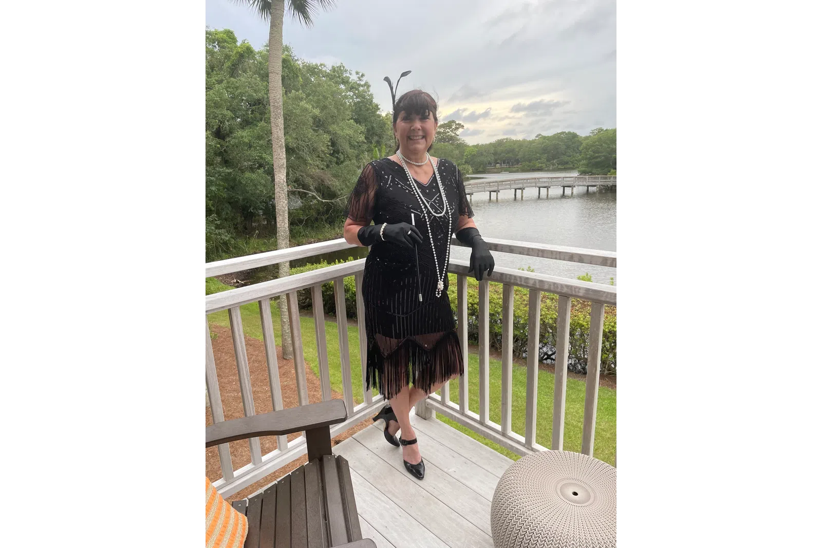 a person standing on a bridge