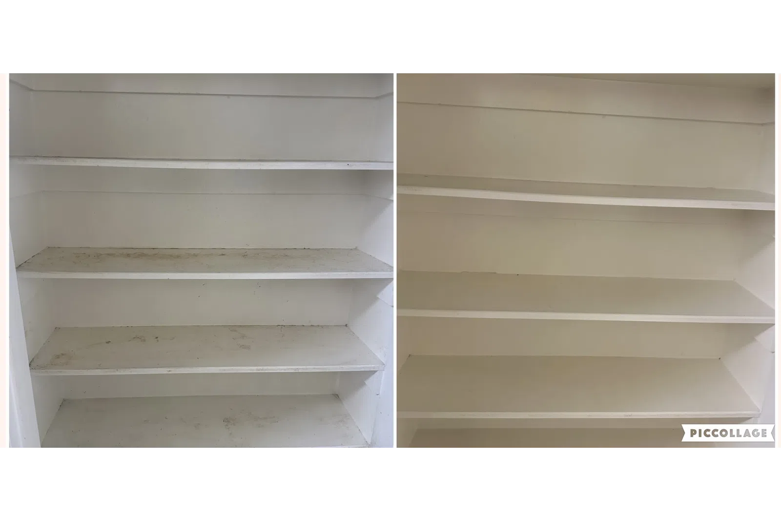 a white shelf with a white wall